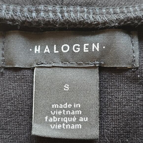 Halogen Shirt Womens Small Black Belted Mock Neck Short Sleeve Top Nordstrom NEW - Picture 3 of 11